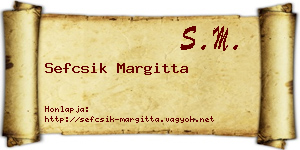 Sefcsik Margitta névjegykártya